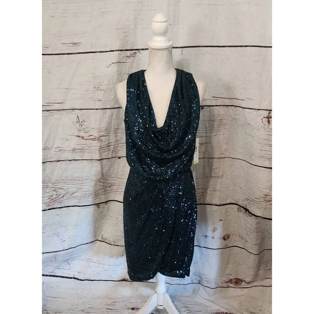 Eliza J Sequin Blouson Bodice Cocktail Dress Size‎ 10 NWT